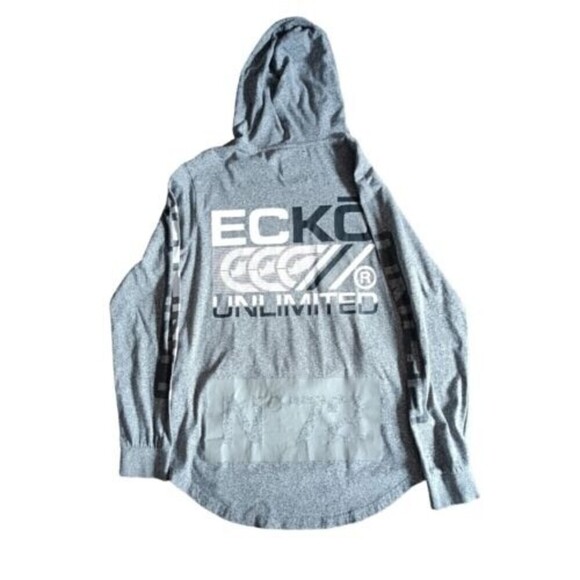 Ecko Unltd Hoodie Men's Size Medium Gray Graphic Logo  Long Sleeve - Picture 6 of 10